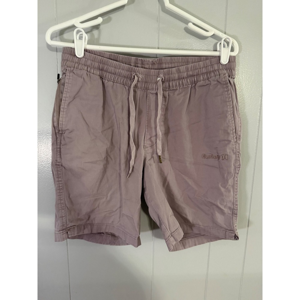 Hurley Shorts Mens Small Purple Elastic Waist Drawstring Casual Cotton Blend